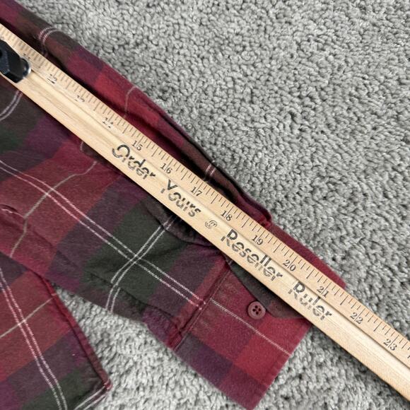 Thunder Shirt Mens XL Red Green Plaid Flannel Button Down Long Sleeve Cotton - Picture 9 of 10